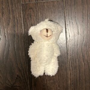 Adorable Cream Teddy Bear Keychain